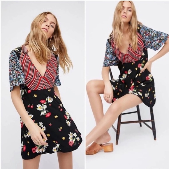 Free People Dresses & Skirts - Free People Mix It Up Print Mini Dress